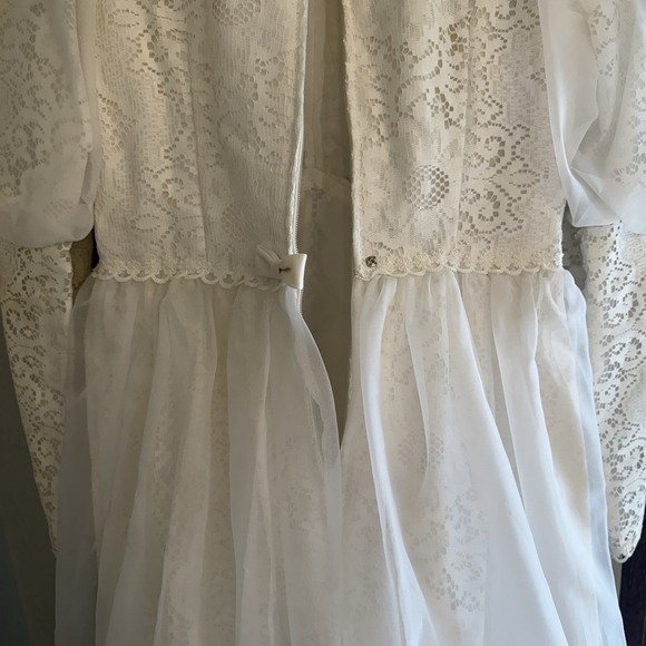 VTG Lorrie Deb San Francisco Wedding Dress Womens 11/12 Victorian Lace USA Read - Picture 11 of 14